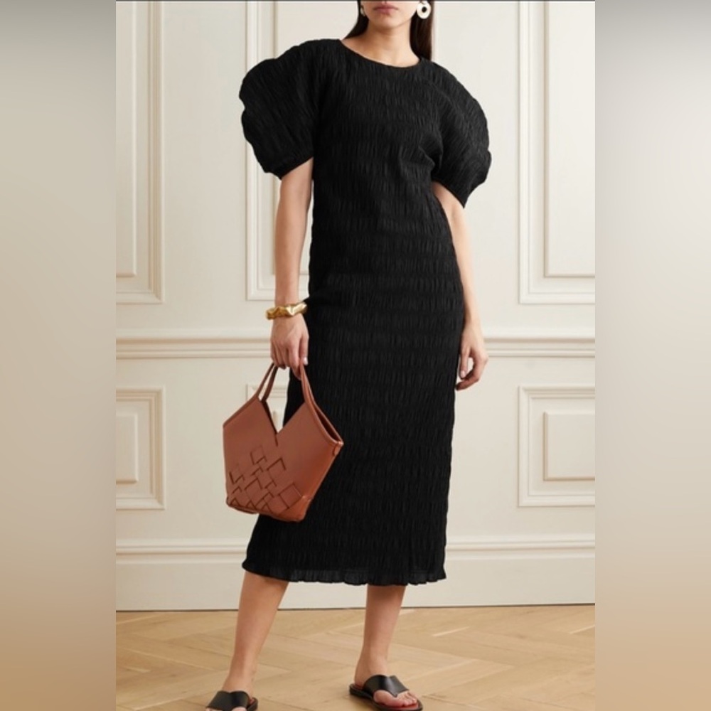 Mara Hoffman Aranza Black Midi Dress